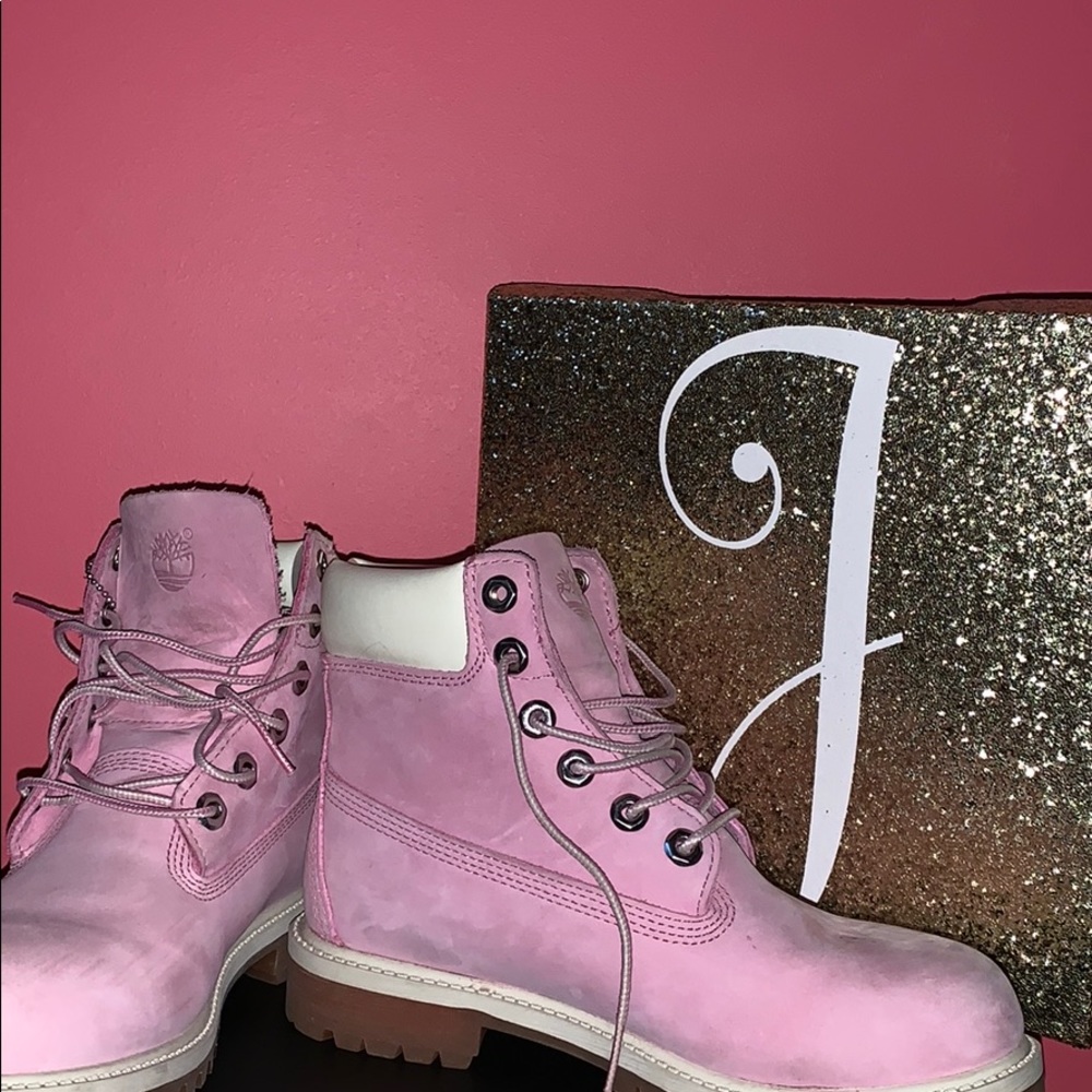 Light pink timberland boots